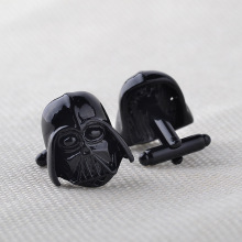 速卖通Amazon新款法式烤漆袖扣 黑武士面具男士款衬衫cufflinks