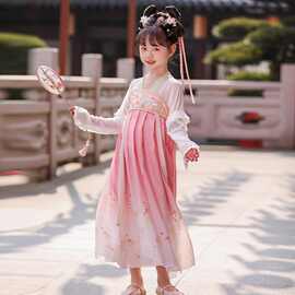 六一儿童汉服演出服古典舞蹈服胭脂有位姑娘桃花笑浣溪沙夏季