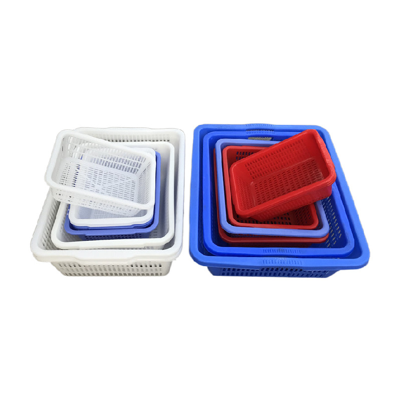 厂家现货 大号可套叠塑料篮 货架储物篮 收纳篮 方形塑料框