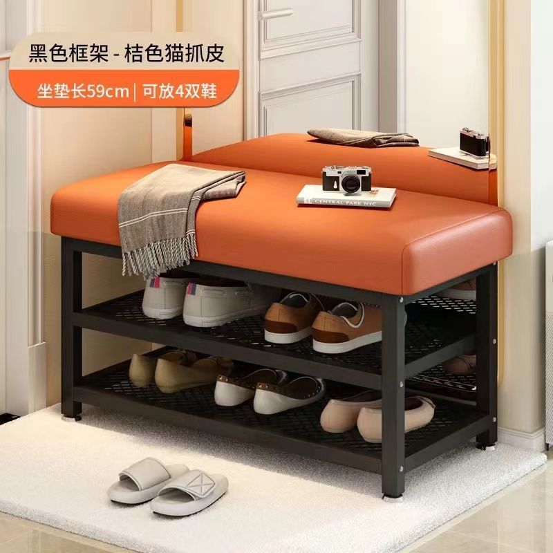 Cambio de taburetes de zapatos puerta de entrada de asiento taburete de zapatos portable paquete suave de lujo ligero creativo taburete rack de zapatos