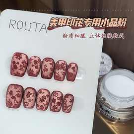 美甲印花透明水晶粉3D立体水晶液细腻雕花粉转印钢板指甲搭配工具