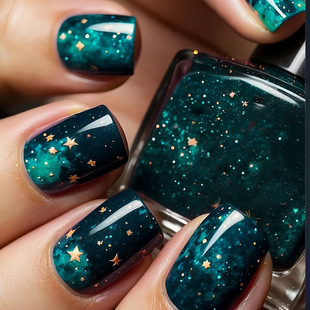 Cross-border Golden Stars and Stars False Nails New Spring Bright Face Press Wear Armor press on nails