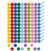 跨境可爱小号笑脸贴纸混色卡通脸贴表情不干胶装饰贴贴画儿童表扬