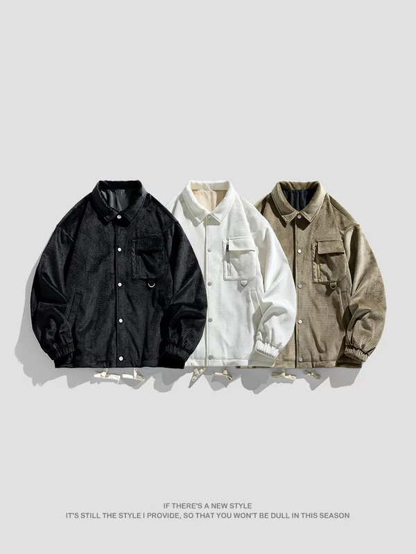 Autumn solid trend retro jacket, loose fit