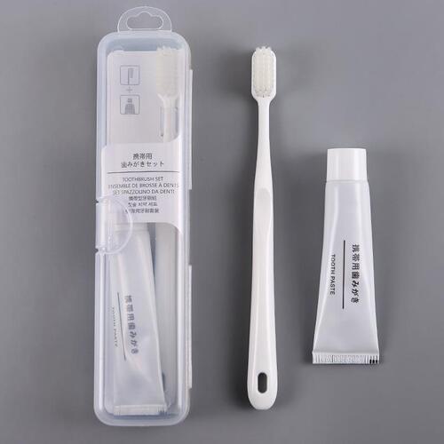 Toothbrush Hotel Set Travel Muji Japanese Style Business Travel Hotel B&B Soft Toothpaste Travel Toothbrush