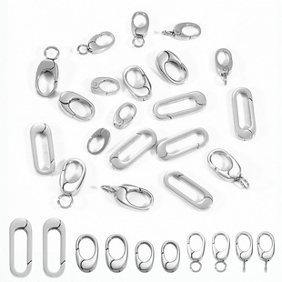 Stainless Steel Jewelry Buckle DIY Handmade Accessories Flat Finishing Snap Head Multi-Size 18K Gold Accessories Finishing Buckle