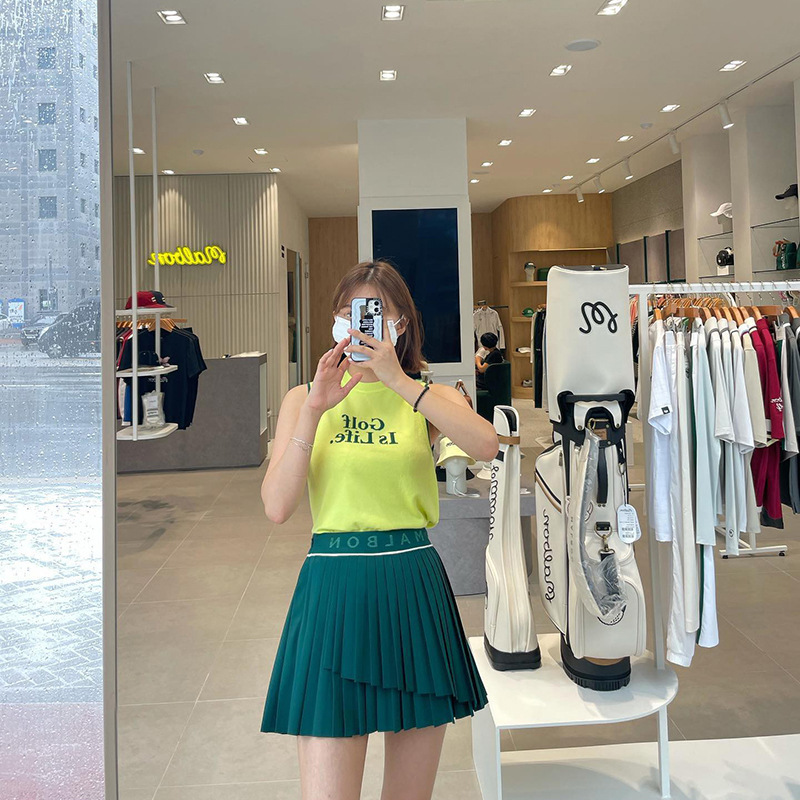 Malbon Golf Korean Golf Skirt Anti-Exposure Pleated Skirt Short Skirt Slim Quick-Drying Style 2023
