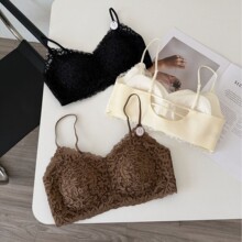 A519小野玫蕾丝美背bra短款法式文胸镂空吊带女士内衣套头款