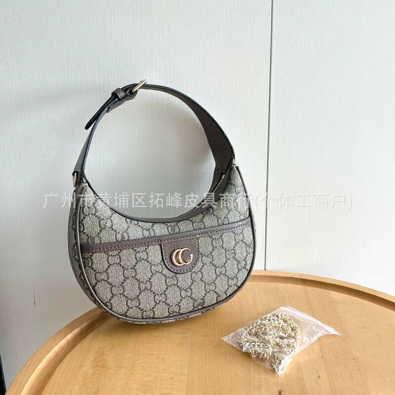 Cross-Border 2025 New Gg Crescent Bag for Women, Fashionable Classic Chain Mini Handbag, Single Shoulder Crossbody Underarm Bag for Women