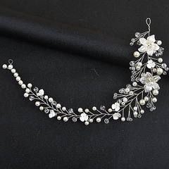Floral Shaped Crystal Pearl Barrette Soft Hair Chain European and American Retro Pearl Accessory New Flower Hair Accessory