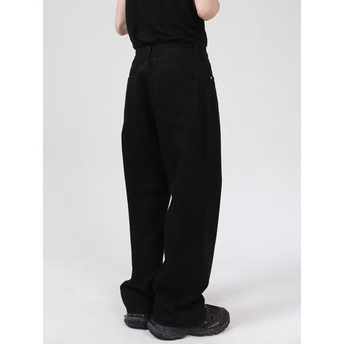 American-style straight-leg jeans for men and women, loose and versatile, trendy streetwear, retro high-waisted long pants