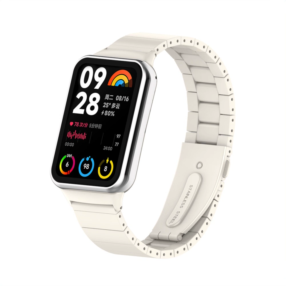 Металлический одношаровой ремешок из нержавеющей стали для Xiaomi Mi Band 9 Pro/8 Pro, совместим с Redmi Watch 4/5