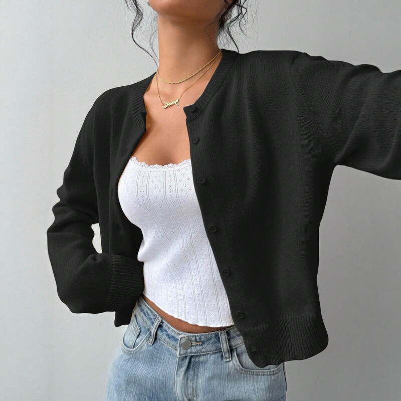 Best-selling on Amazon in Europe and America: Spring and autumn round-neck red single-breasted design knitted cardigan top in American style Best-selling on Amazon in Europe and America: Spring and autumn round-neck red single-breasted design knitted cardigan top in American style