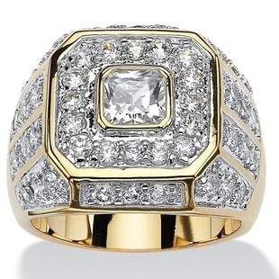 Wish Cross-Border Popular European and American Men's Diamond Zircon Ring Hip-Hop Trendy Luxury and Atmospheric Ring Wholesale