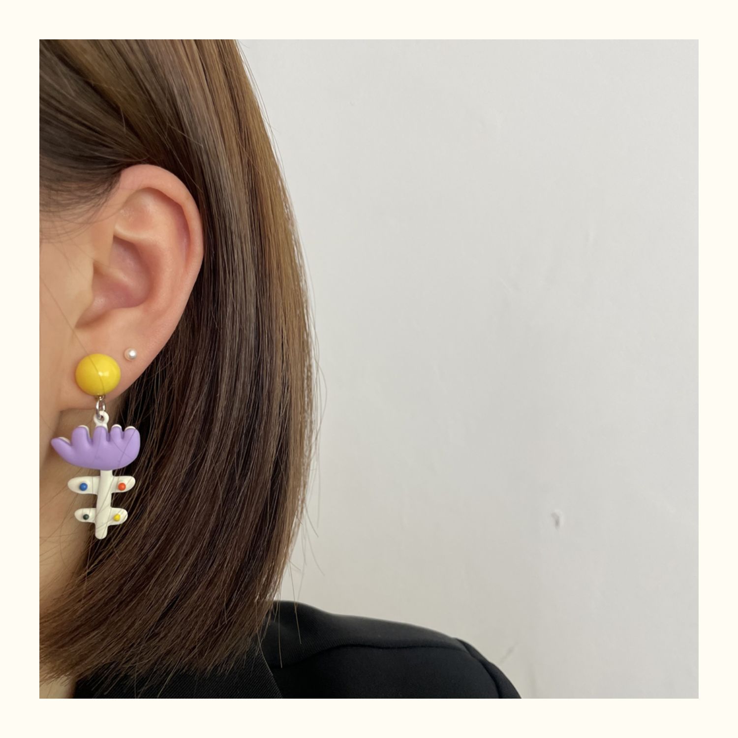 1 Pair Simple Style Flower Enamel Alloy Drop Earrings display picture 3