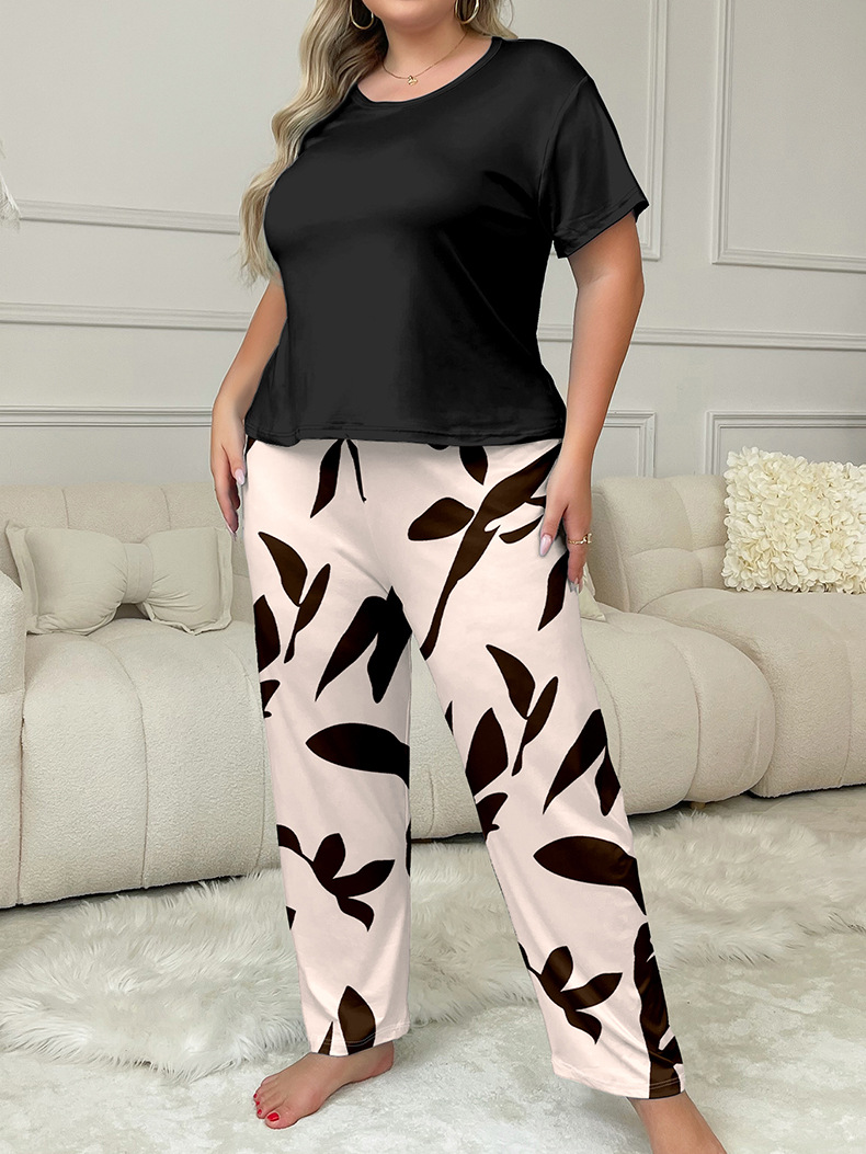 ChicShe Europäischer und Amerikanischer Cross-Border Herbst-Pyjama mit neuem Cartoon-Print für Damen, Kurzarm, lange Hose, lässiges Homewear-Set_voghion.com