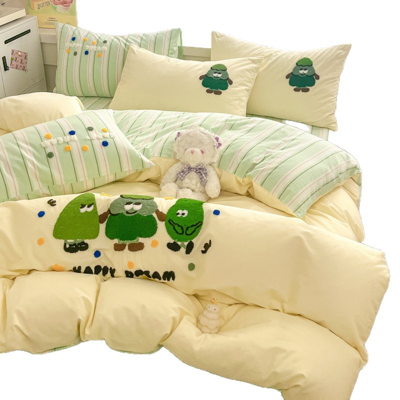 Inswind algodón cama de cuatro piezas set2025 nuevo algodón colcha cubierta sábanas de tres piezas set de cama de cama de cama