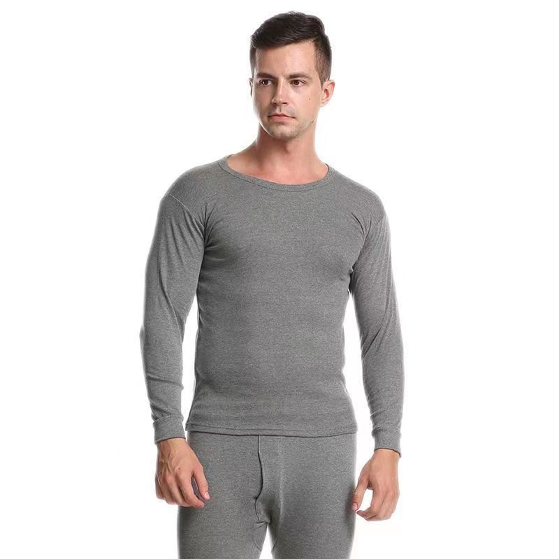 100%純綿秋服上下セット メンズ 中高年向け 保温下着 綿100% 内着 丸首 ベースレイヤー 冬用|undefined