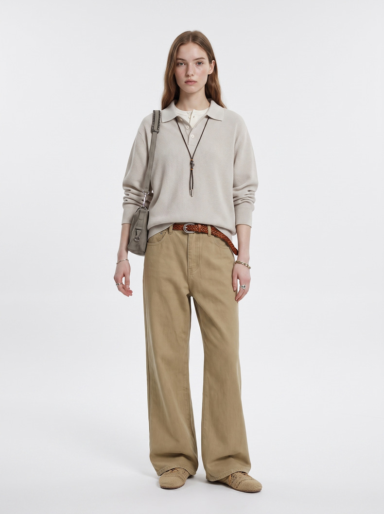 Inflation Polo Collar Knit Sweater