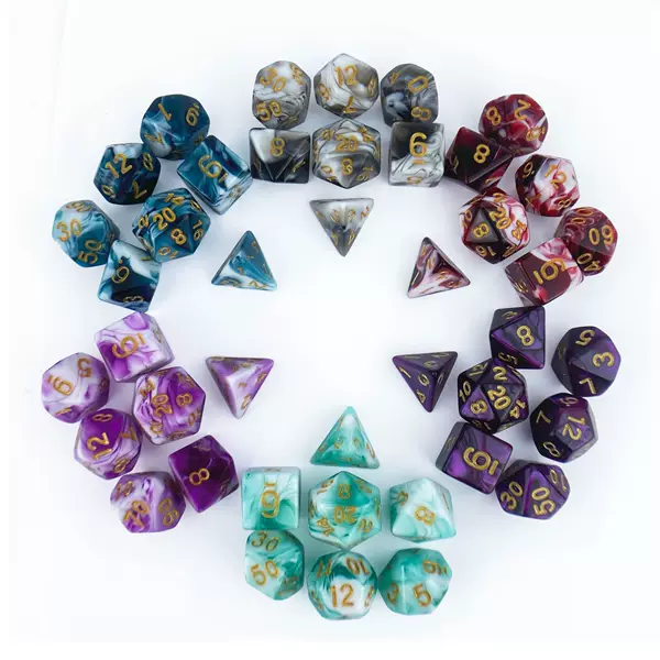 Dice COC two-color polyhedron acrylic dungeons and dragons game foreign trade table game color DND running group dice