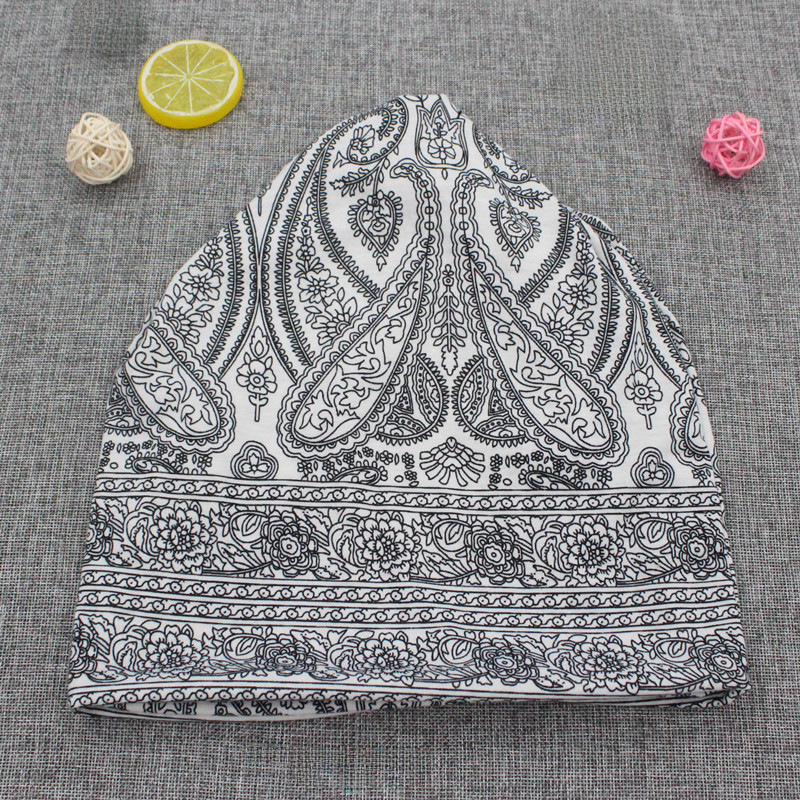 Pullovermütze im ethnischen Stil, Serie im europäischen und amerikanischen Stil, koreanischer Stil, Wickelmütze mit Cashew-Blumen, Mütze für Schwangere, Stapelmütze, Schal mit doppeltem Verwendungszweck_voghion.com