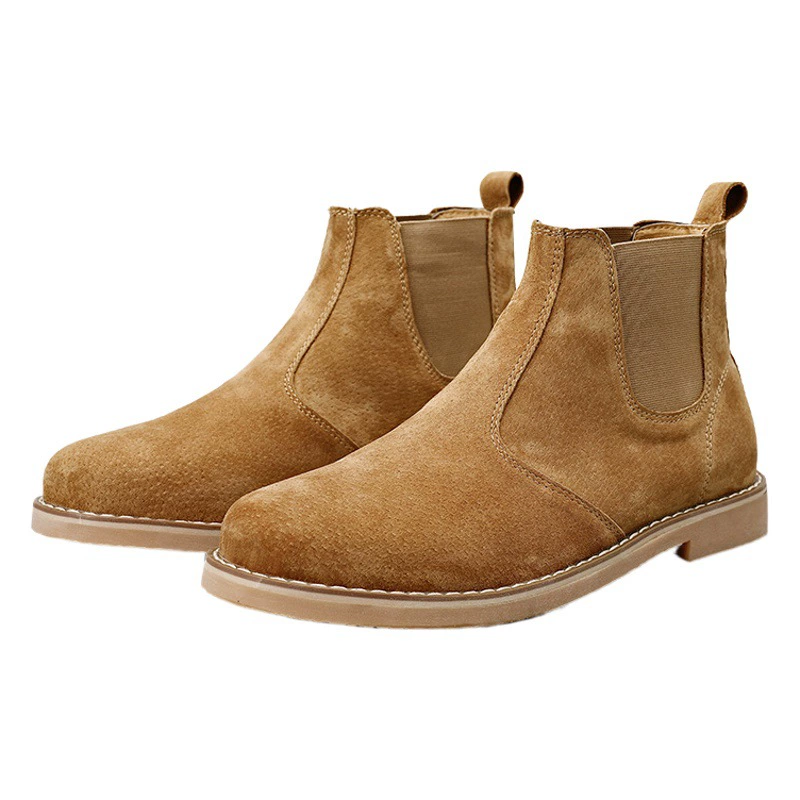 Осень и зима 2023 новые ботинки Martin со средним верхом, мужские теплые высокие ботинки челси на флисовой подкладке, большие размеры, мужская обувь оптом