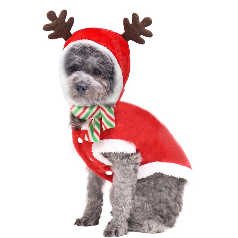 Ropa de perro Navidad vacaciones vestir pequeño mediano perro gato ropa para mascotas suministros Otoño e Invierno franela ELK