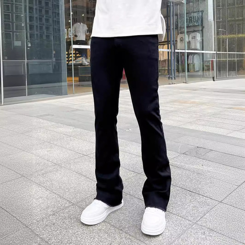 High-Quality European and American Men's Elastic Tight Bell-Bottom Jeans Independent Store Classic Three Colors
