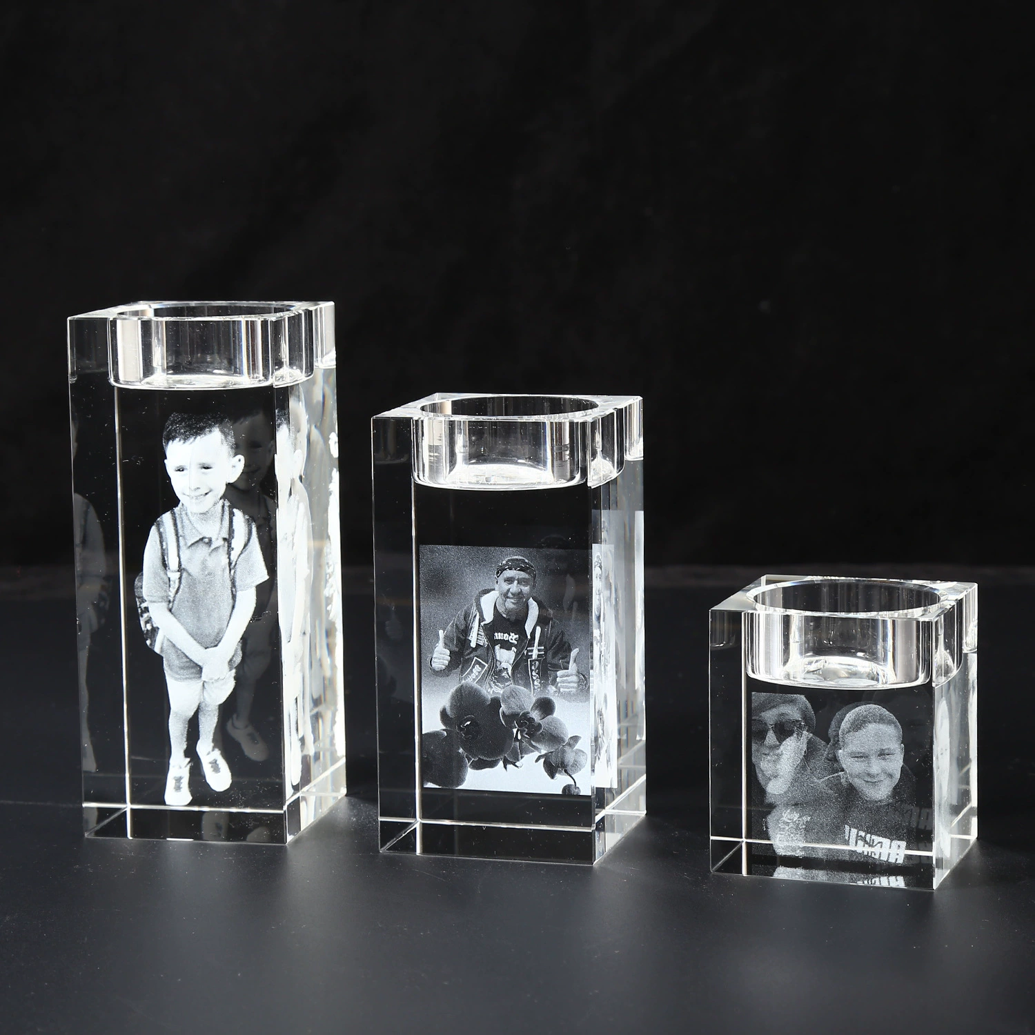 Трансграничный квадратный кристалл 3d резной подсвечник украшения можно напечатать на памятных фотографиях пары свечей ужин реквизит