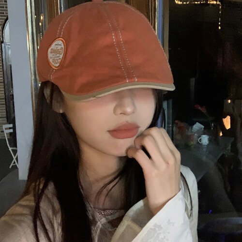 All-matching hat for women's summer face, American niche, Korean style, big head, retro small marching band, newsboy hat, beret