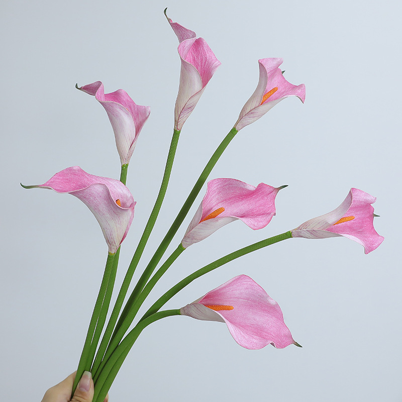 Eva Calla Lily Artificial Flower Bouquet DIY Scene Decoration High-End Realistic Wedding Flowers Fake Flowers