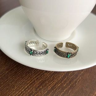 ���Ƽy���U��925�y��ָŮ�p��vintage���~С���羳�Ʒ�_��ʳָ��