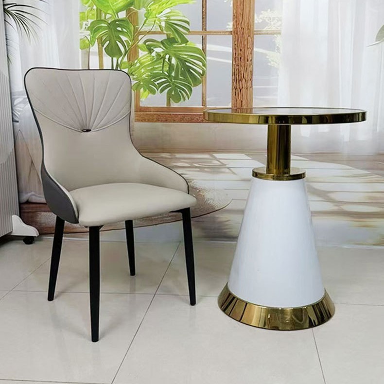 silla de comedor de cuero casera moderna y simple fábrica de silla de comedor casuales pequeños hogares casuales red bolsa suave silla de comedor con respaldo