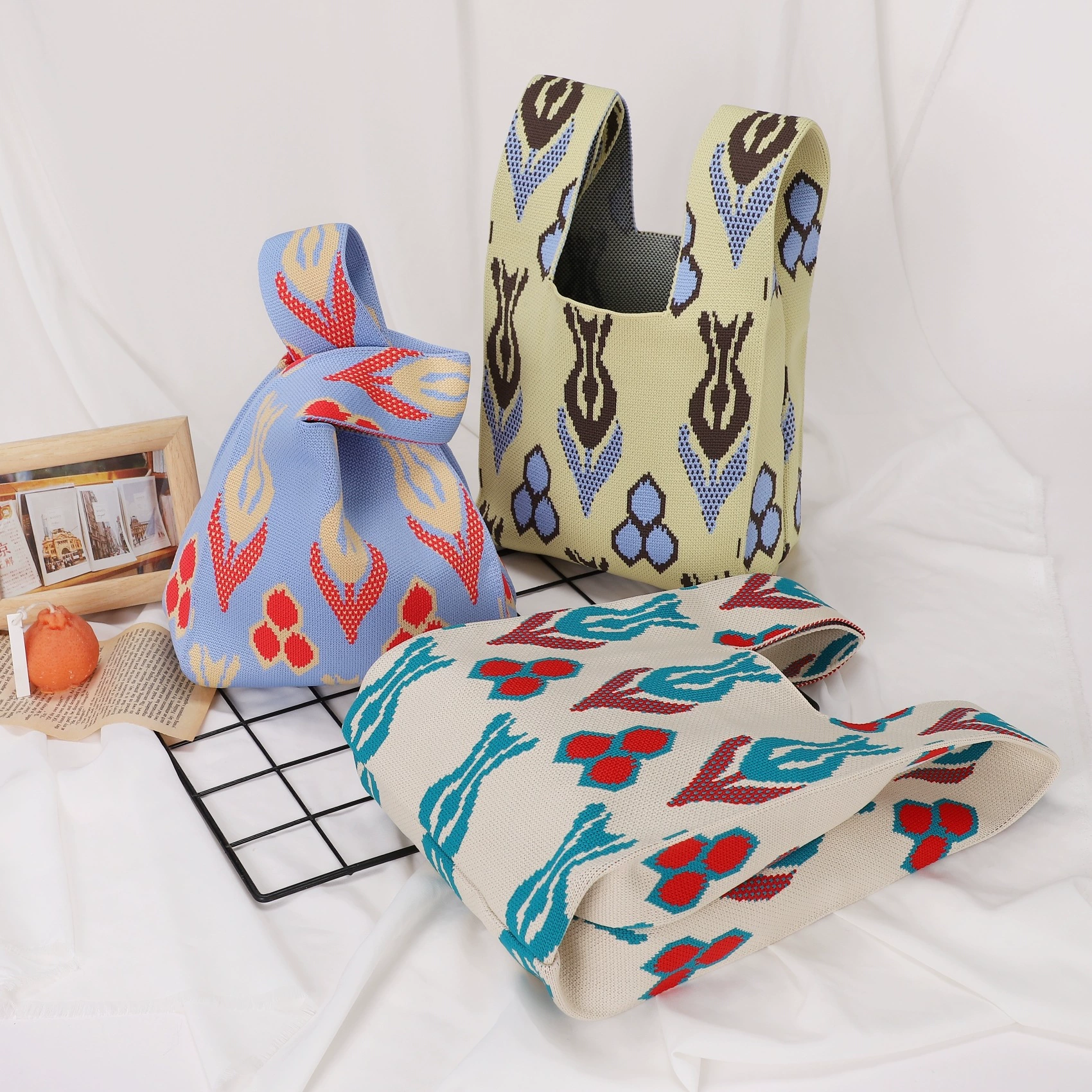 Тканевая сумка с узором Синьцзян Аделаида, вязаная сумка, ручная сумка, клатч, сумка-тоут, маленькая квадратная сумка