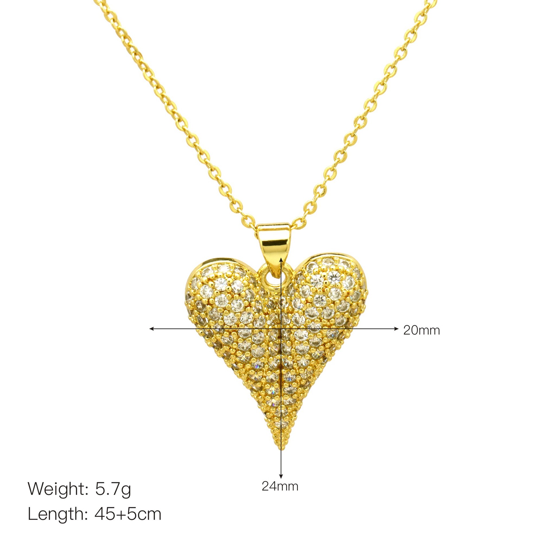 12g Weight Copper Pendant Material Pendant Necklace Classification Copper Chain Material 1 Piece Quantity Daily Occasion Copper Material Heart Shape Pattern Women's Gender Simple Style Style Copper Heart Shape Pendant Necklace 7