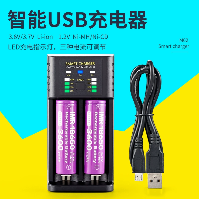 Зарядное устройство 18650, 2 слота, USB, двойной слот, 1,2 В, никель-металлгидридные аккумуляторы AA, литиевые аккумуляторы, зарядная подставка 2А, эффективная быстрая зарядка