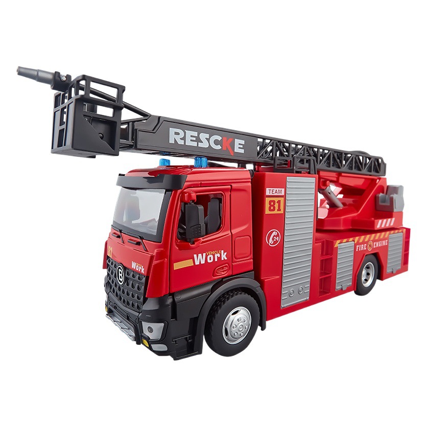 De gran tamaño para niños fuego escalera coche aleación Puerta Abierta sonido educativo y simulación de luz niño juguete modelo de coche al por mayor