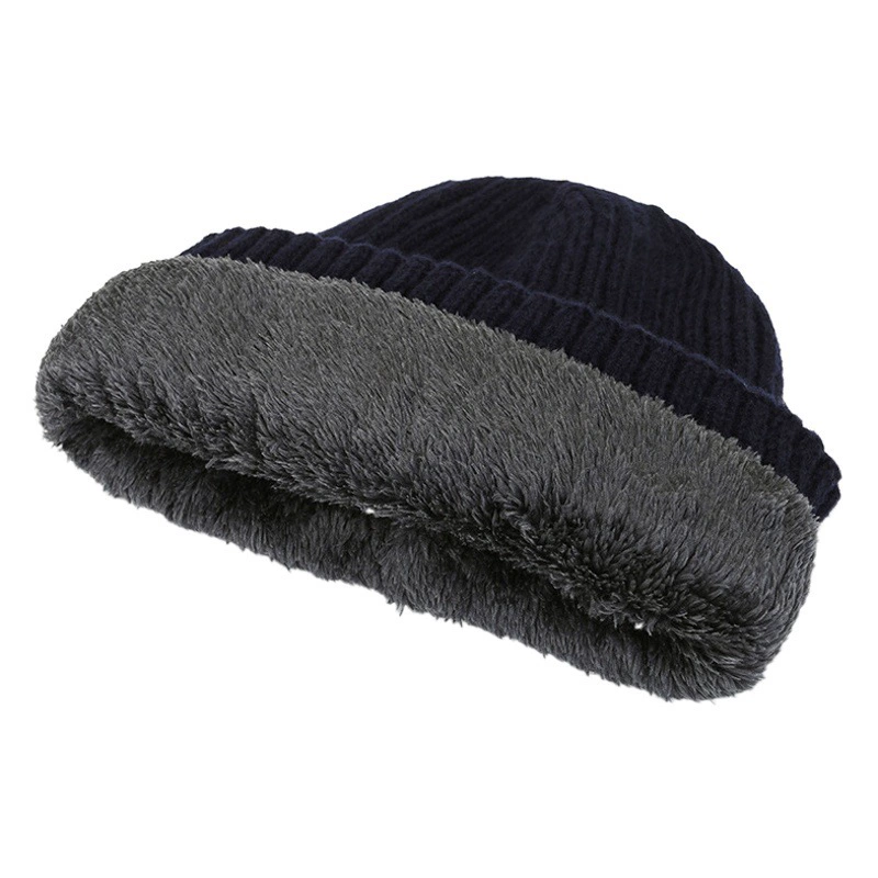2023 новая осенне-зимняя мужская вязаная шапка с холодостойкой флисовой подкладкой, защитная шапка для ушей, Молодежная модная нашивка, пуловер, шапка