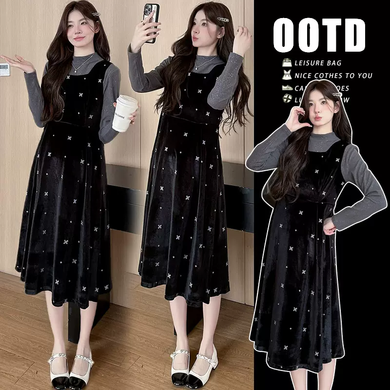 实拍 现货春秋款孕妇装刺绣工艺绣花宽松孕妇卫衣宽松孕妇连衣裙