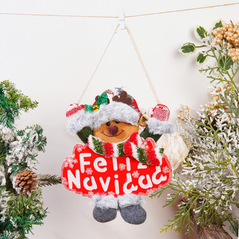 Kit de adornos navideños de tela, colección de colgantes para árbol de Navidad y regalos