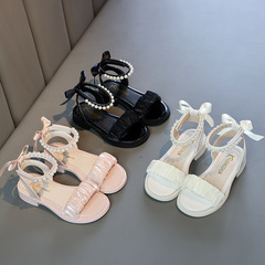 女童涼鞋2024夏季新款網紅時尚韓版軟底中大童學生休閒女孩羅馬鞋