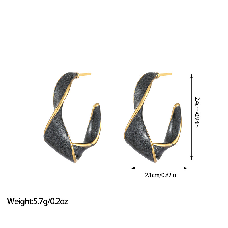 9g Weight Titanium Steel Ear Needle Material Earrings Classification 1 Pair Quantity Holiday, Daily Occasion Titanium Steel Material Geometric Pattern All Seasons Season Women's Gender Plating Design Vacation, Classic Style Style 1 Pair Vacation Classic Style Geometric Plating Titanium Steel Earrings 10