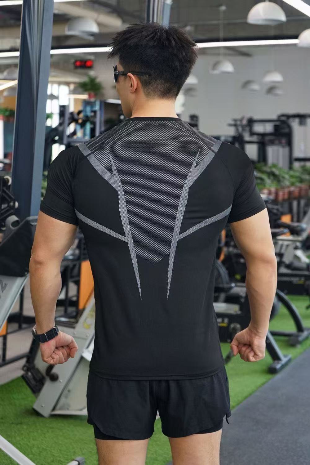 Men's Fitness T-shirt Seamless Quick Drying Breathable Oversized_voghion.com