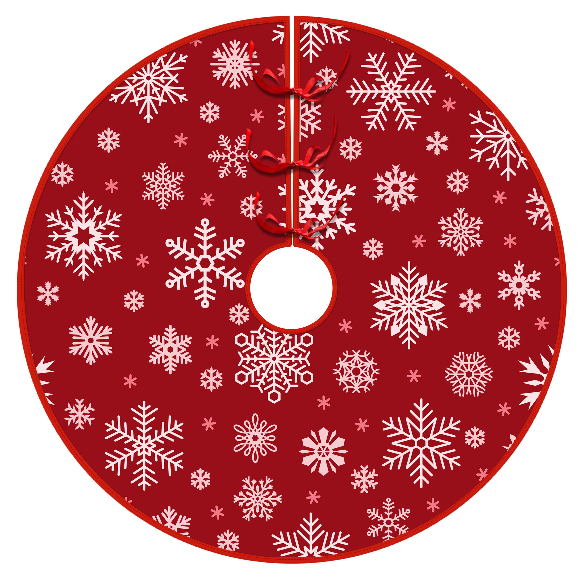 Falda del árbol de Navidad Decoración navideña falda del árbol muñeco de nieve Decoración del árbol de Navidad Alces rojos Falda del árbol de Santa