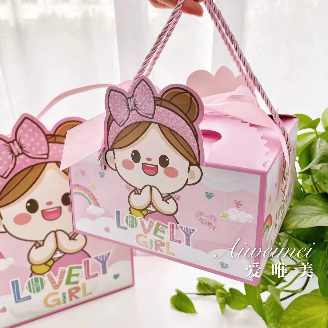 Cumpleaños de bebés de luna llena, 100 días, caja de regalo, caja vacía, caja de dulces de boda portátil, caja de regalo de mano, embalaje de vuelta image 8