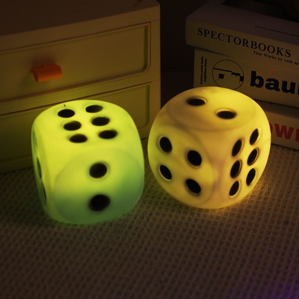 Creative Fortune Mahjong Dice Night Light Dormitory Bedroom Bedside Sleep Lamp Famous Internet Celebrity Atmosphere Decor Eye-Caring Table Lamp