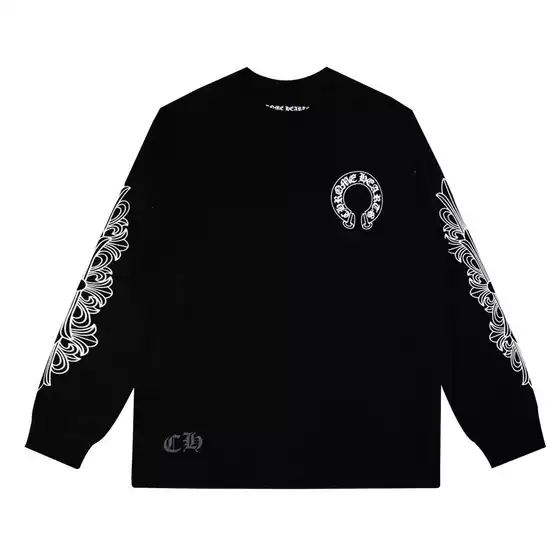 Chrome Hearts 24K Gold Plated Unisex Streetwear Casual Long-Sleeve Crewneck T-Shirt Wholesale