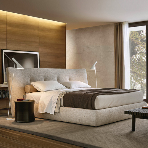 Domino Latex Fabric Bed - Minimalist Designer, Light Luxury, Popular, Simple, Suitable for Small and Large Homes, Master Bedroom, Wide Bed