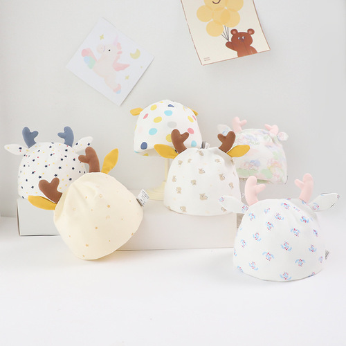 Newborn Bonnet Spring and Autumn Season 0-3 Months Ultra Cute Baby Hooded Cap Hospital Hat Infant Hat Forehead Cover