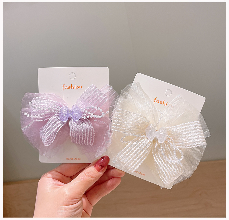 Girl's Cute Sweet Bow Knot Cloth Hair Clip display picture 4